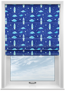 Blast Off, Blue Comet - Roman Blind